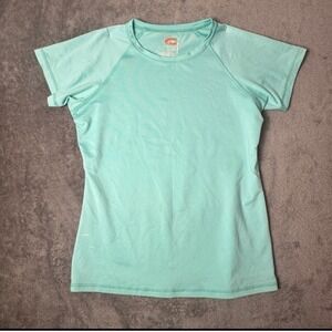 ORageous Women's Aqua Blue Athletic T Shirt Medium Short Sleeve‎ Performance Top
